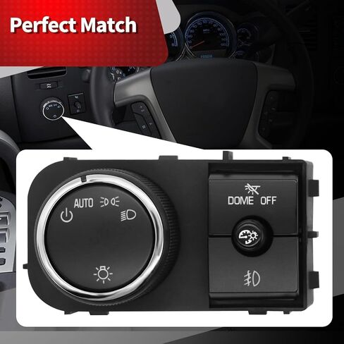 25858705 مفتاح المصباح Dimmer W/Fog Light الأسلاك متوافق مع Silverado Sierra 1500 2500 3500 2007-2013 Yukon 2007-2014 19170439 in Kuwait