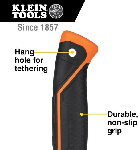 Klein Tools H80718 Straight-Claw Hammer with Smooth Head, 18-Ounce, Fiberglass Non-Slip Shock Absorbing Grip Handle with Tether Hole, 15-Inch in Saudi Arabia