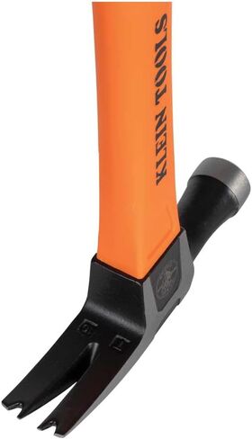 Klein Tools H80718 Straight-Claw Hammer with Smooth Head, 18-Ounce, Fiberglass Non-Slip Shock Absorbing Grip Handle with Tether Hole, 15-Inch in Saudi Arabia
