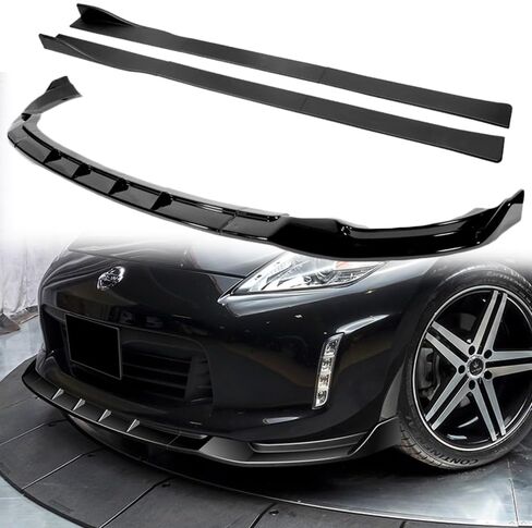 Q1-TECH, 9PCS Front Bumper Lip & Side Skirt Extensions Diffuser Compatible with 2013-2020 Nissan 370Z, Front Bumper Lip Spoiler Air Chin Body Splitter ABS (Painted Black) in Saudi Arabia