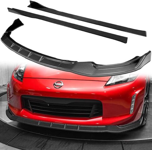 Q1-TECH, 9PCS Front Bumper Lip & Side Skirt Extensions Diffuser Compatible with 2013-2020 Nissan 370Z, Front Bumper Lip Spoiler Air Chin Body Splitter ABS (Painted Black) in Saudi Arabia