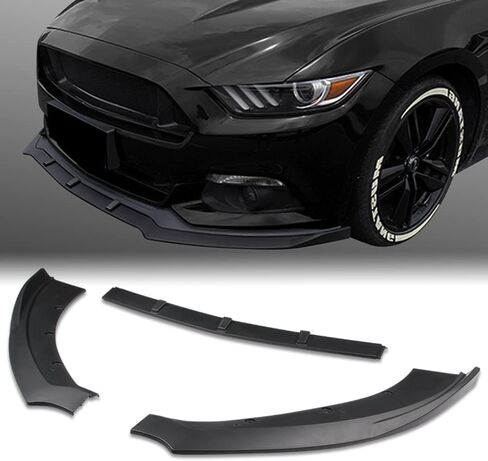 Q1-TECH, 9-Piece Front Bumper Lip & Side Skirt Extensions Diffuser Compatible with 2015 2016 2017 Ford Mustang, Front Bumper Lip Spoiler Air Chin Body Splitter ABS (Matt Black) in Saudi Arabia