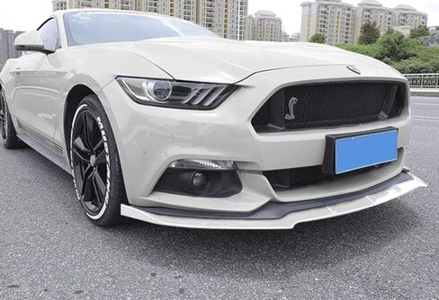 Q1-TECH, 9-Piece Front Bumper Lip & Side Skirt Extensions Diffuser Compatible with 2015 2016 2017 Ford Mustang, Front Bumper Lip Spoiler Air Chin Body Splitter ABS (Matt Black) in Saudi Arabia