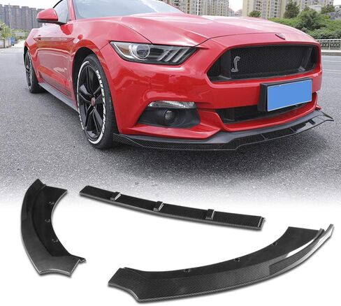 Q1-TECH, 9-Piece Front Bumper Lip & Side Skirt Extensions Diffuser Compatible with 2015 2016 2017 Ford Mustang, Front Bumper Lip Spoiler Air Chin Body Splitter ABS (Matt Black) in Saudi Arabia