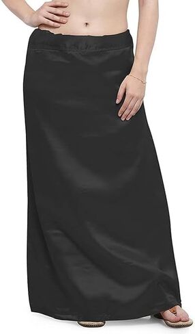 Women's Satin Petticoat Saree Underskirt Sari Underwear Free Size Adjustable (White) (Sea Green) in Saudi Arabia