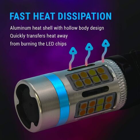Syneticusa 7443 Error Free Canbus Dual Color Switchback LED Turn Signal Light Bulbs No Hyper Flash All in One Built In Resistors (Turn Signal-Amber) in Saudi Arabia