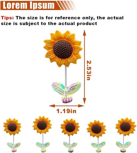 10PCS Sunflower Car Dashboard Decoration, Cute Shaking Sunflowers Car Ornaments for Women, Sunflower Car Interior Decoration in Saudi Arabia