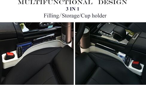 Car Seat Gap Filler Organizer- Upgrade Car Side Seat Gap Filler with Cup Holder and Phone Holder- Car Seat Gap Organizer for Prevent Falling-Seat Gap Storage 2 Pack (2, Black) in Saudi Arabia