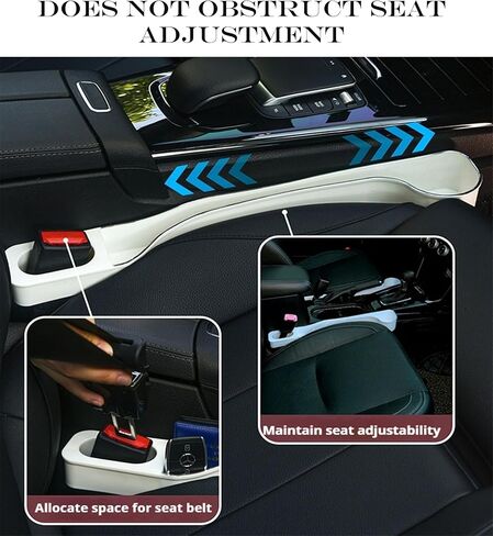 Car Seat Gap Filler Organizer- Upgrade Car Side Seat Gap Filler with Cup Holder and Phone Holder- Car Seat Gap Organizer for Prevent Falling-Seat Gap Storage 2 Pack (2, Black) in Saudi Arabia