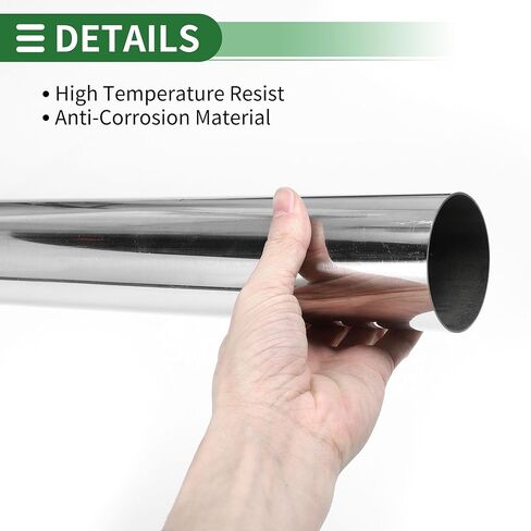motoforti 70 مم / 2.75 بوصة OD أنبوب العادم المستقيم أنبوب 1016 مم / 40 "T316 الطويل من الفولاذ المقاوم للصدأ عالمي أنابيب العادم النغمة الفضية 2.75" OD مستقيم الأنبوب in Kuwait