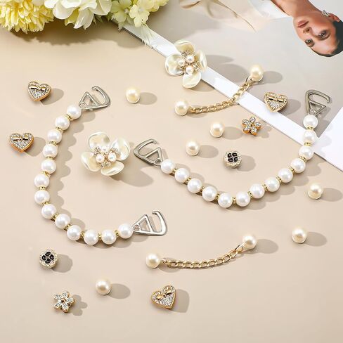 20pcs سحر أحذية Bling للنساء والبنات ، Girly Bling Shoe Charms for Clog ، Blings Chain Shoes Association for Women in Saudi Arabia