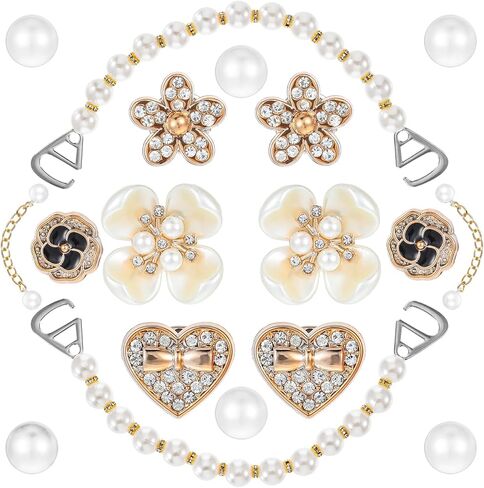 20pcs سحر أحذية Bling للنساء والبنات ، Girly Bling Shoe Charms for Clog ، Blings Chain Shoes Association for Women in Saudi Arabia