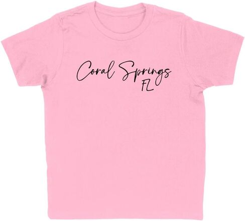 Script Coral Springs Florida Kids T-Shirt Youth in Saudi Arabia