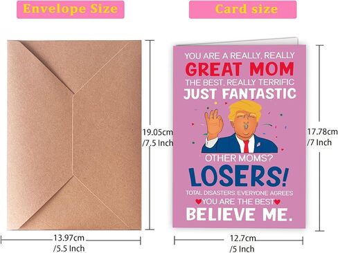 Funny Mother's Day Cards for Mom from Daughter & Son | Mom Card | Mother's Day | Present 7x5 inches in Kuwait