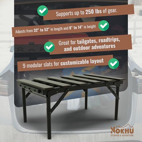 Mini Rack- Trunk Shelf Organizer, Universal Fit Car Storage Accessory for SUV, Hatchback & Minivan Owners, Compact Trunk Organizer Storage Rack, Camping Table & Kids' Sleeping Pad in Saudi Arabia