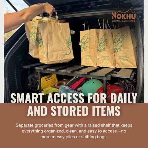 Mini Rack- Trunk Shelf Organizer, Universal Fit Car Storage Accessory for SUV, Hatchback & Minivan Owners, Compact Trunk Organizer Storage Rack, Camping Table & Kids' Sleeping Pad in Saudi Arabia
