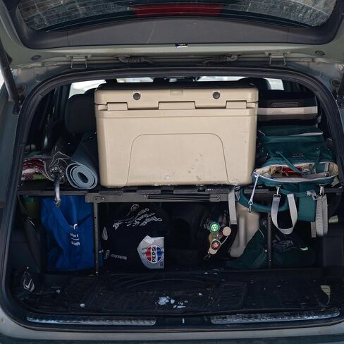 Mini Rack- Trunk Shelf Organizer, Universal Fit Car Storage Accessory for SUV, Hatchback & Minivan Owners, Compact Trunk Organizer Storage Rack, Camping Table & Kids' Sleeping Pad in Saudi Arabia