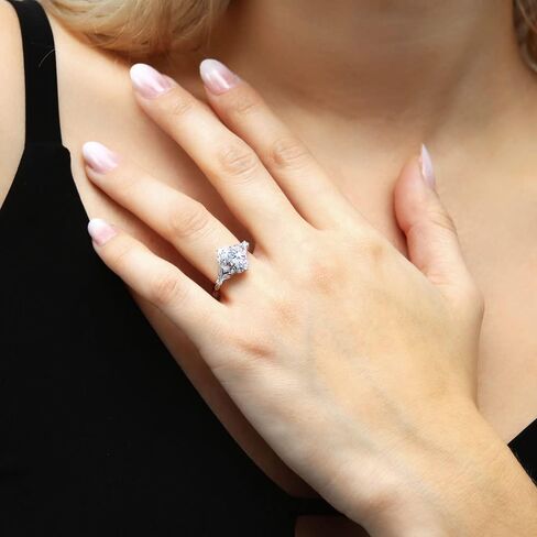 Berricle Sterlling Silver Halo Compling Rings for Women ، Oval Cut Zirconia CZ ، 1-3 Piece مجموعات ، وردي/أزرق/واضح in Saudi Arabia