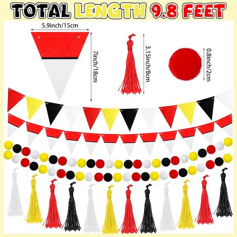5 Pcs Cartoon Story Party Decorations 9.8 ft Happy Birthday Banner Story Felt Fabric Garland Tassel Triangle Flags Banners Pom Pom Balls Garland for Holiday Outdoor Indoor Tree in Kuwait