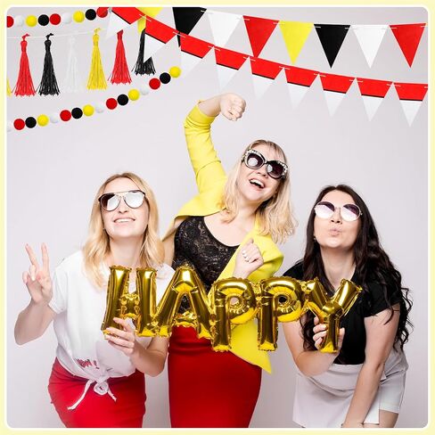 5 Pcs Cartoon Story Party Decorations 9.8 ft Happy Birthday Banner Story Felt Fabric Garland Tassel Triangle Flags Banners Pom Pom Balls Garland for Holiday Outdoor Indoor Tree in Kuwait