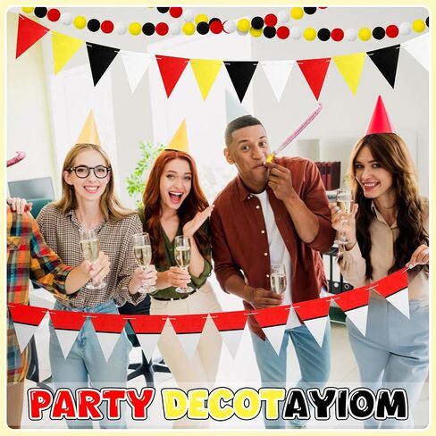 5 Pcs Cartoon Story Party Decorations 9.8 ft Happy Birthday Banner Story Felt Fabric Garland Tassel Triangle Flags Banners Pom Pom Balls Garland for Holiday Outdoor Indoor Tree in Kuwait