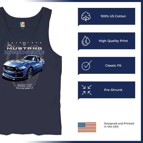 25 تي شيرت فورد موستانج داكن هورس للرجال 500 حصان أداء أمريكي أمريكان للسيارة V8 الرياضية لسباق الرجال in Saudi Arabia