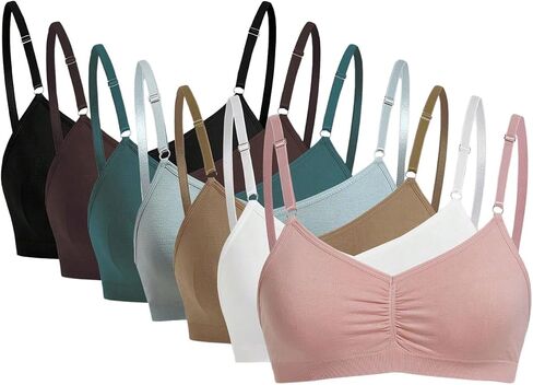 Women's 7 Pack Wireless Bralettes Seamless Adjustable Strap Bras in Saudi Arabia