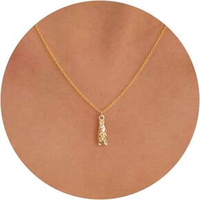 Gold Necklace for Women-14K Gold Plated Dragon,Shell, Palm Tree, Seahorse, Conch Shell,Sardines, Cowboy Boot,Bat,Bunny Pendant Beachy Jewelry for Women Gifts in Kuwait