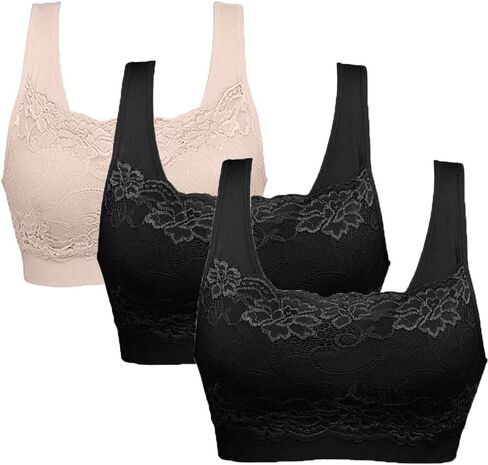 Women’s Lace Sports Bra Seamless Comfortable Yoga Camisole Overlay Bra with Removable Pads in Saudi Arabia