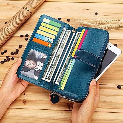 محفظة Lioons جديدة محفظة للنساء من الجلد الرجعية Simple Trifold Card Card للجنسين عملة كبيرة المقصورة الجيب in Saudi Arabia