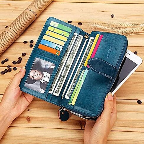 محفظة Lioons جديدة محفظة للنساء من الجلد الرجعية Simple Trifold Card Card للجنسين عملة كبيرة المقصورة الجيب in Saudi Arabia
