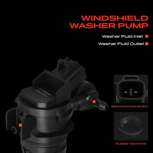 A-Premium Windshield Washer Pump Compatible with Honda CR-V, Odyssey, Fit, HR-V, Crosstour & Toyota RAV4, Highlander & Kia Soul, Soul EV & Mazda CX-5, 3, CX-9, 5 & Acura & Nissan & Lexus in Saudi Arabia