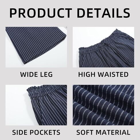 Womens Linen Pants Elastic High Waisted Wide Leg Drawstring Casual Loose Cropped Pants with Pockets in Saudi Arabia