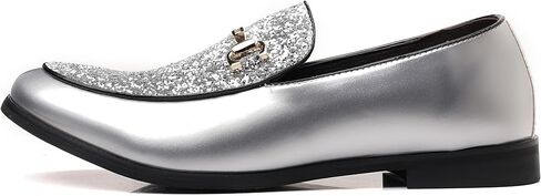 Cosidram Men's Glitter Dress Shoes Fashion Metallic equins Gold Buckle Breat Leather Leathers Party Prom Prom Prom in Kuwait
