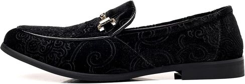 Cosidram Men's Velvet Penny Loafers Luxury Vintage Jacquard Pattern Classic Gold Buckle Party Press Shoes Shoes in Kuwait
