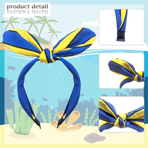 Clownfish Knotted Bow Headband Ocean Theme Hair Accessories Halloween Costume Dress up Birthday Party Supplies Orange White in Saudi Arabia