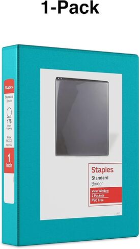 STAPLES Standard New Window 2 Pocket 1in Binder in Saudi Arabia