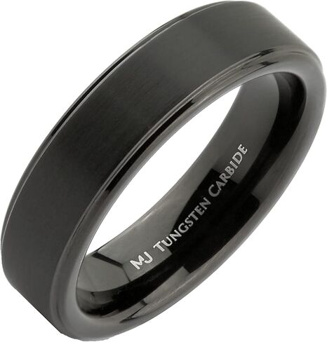 Tungsten Carbide Wedding Bands That Feature Different Finishes and Edge Colors in Saudi Arabia