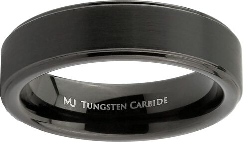 Tungsten Carbide Wedding Bands That Feature Different Finishes and Edge Colors in Saudi Arabia