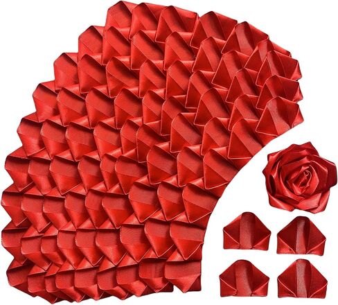 300pcs بتلات شريط الساتان الساتين الممتاز نصفها من أجل روز أبدي راموس راموس للأبد باقات الأزهار الأبدية ، لحفل الزفاف ، الذكرى السنوية ، عيد ميلاد (300 قطعة حمراء) in Kuwait