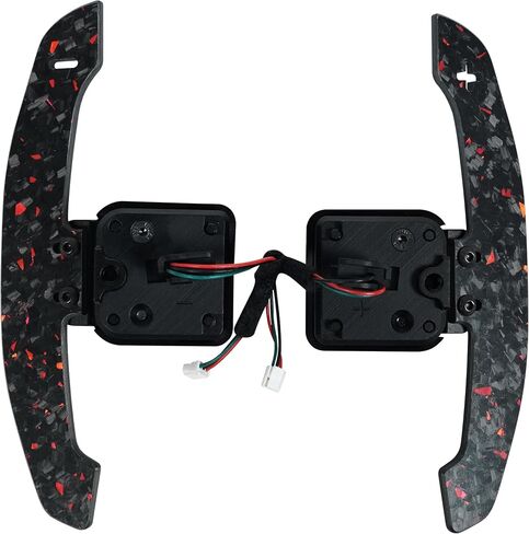 Steering Wheel Magnetic Paddle Shifter Compatible with B8 Series A1 A2 A3 A4 A5 A8 Q2 Q3 Q4 Q5 Q7 Q8 S1 S2 S3 S4 S5 SQ5 SQ7 SQ8 RS1 RS2 RS3 RS4 RS5 RSQ5 Paddle Shifter Red Flakes Forged Carbon in Kuwait