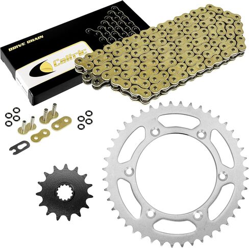 Caltric Gold O-Ring Drive Stain و Sprockets Kit متوافقة مع Suzuki DR350 1994-1999 / DR-Z400S 2000-2017 in Saudi Arabia