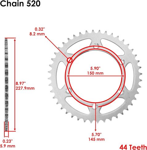 Caltric Gold O-Ring Drive Stain و Sprockets Kit متوافقة مع Suzuki DR350 1994-1999 / DR-Z400S 2000-2017 in Saudi Arabia