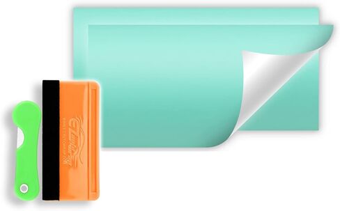 Free Tool Kit 2Pcs 5"x10" Chevy Emblem Bowtie Matte Teal Vinyl Wrap Sticker Decal Film Sheet in Kuwait