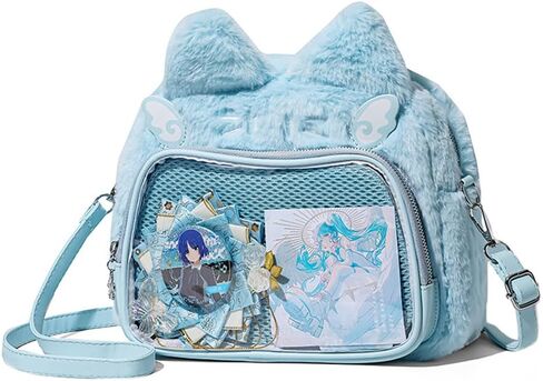 Cute Cat Ita Bag Pin Display Backpack Kawaii Furry Ita Bag Crossbody Y2k Aesthetic Shoulder Purse(Pins NOT Included) in Kuwait