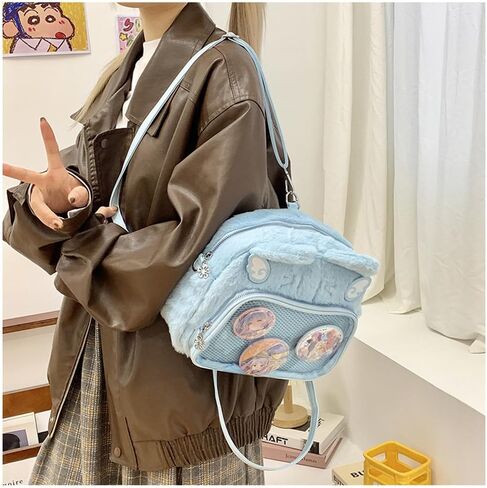Cute Cat Ita Bag Pin Display Backpack Kawaii Furry Ita Bag Crossbody Y2k Aesthetic Shoulder Purse(Pins NOT Included) in Kuwait
