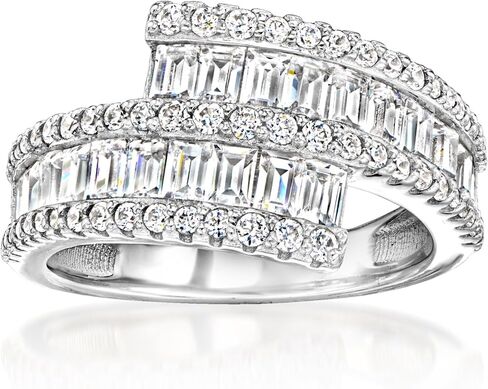Ross-Simons 2.60 ct. t.w. CZ Bypass Ring in Sterling Silver in Saudi Arabia