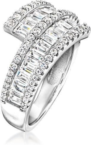 Ross-Simons 2.60 ct. t.w. CZ Bypass Ring in Sterling Silver in Saudi Arabia