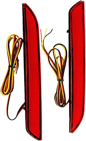 Back Bumper Reflectors Red Lens Red Light, Rear Bumper LED Reflectors Light Lamp, 2010-2013 Compatible with Honda Fit in Saudi Arabia