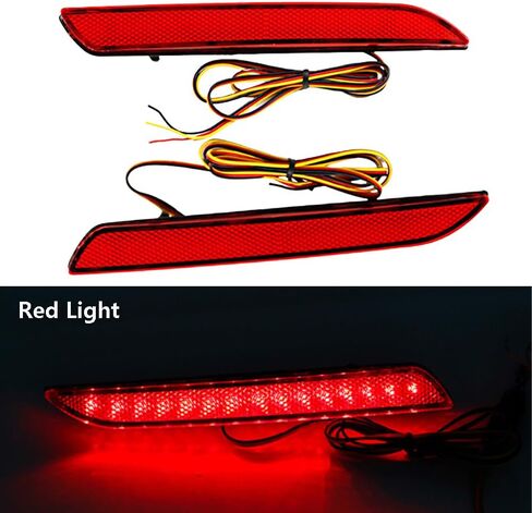 Back Bumper Reflectors Red Lens Red Light, Rear Bumper LED Reflectors Light Lamp, 2010-2013 Compatible with Honda Fit in Saudi Arabia